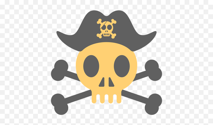 Pirate Skull Hat Over Skeleton Illustration Transparent Png Emoji,How To Draw A Chibi Skull Emoticon