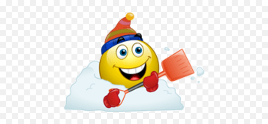 Winter Album - Smiley Face Shoveling Snow Emoji,Freezing Cold Emoticon