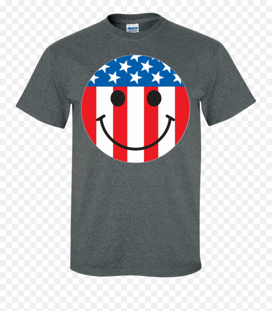 American Flag Smiley Face T - Short Sleeve Emoji,Irish Flag Emoticon