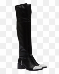 Leather And Stretch Fabric Boots Emoji,Emotion High Leg Boots