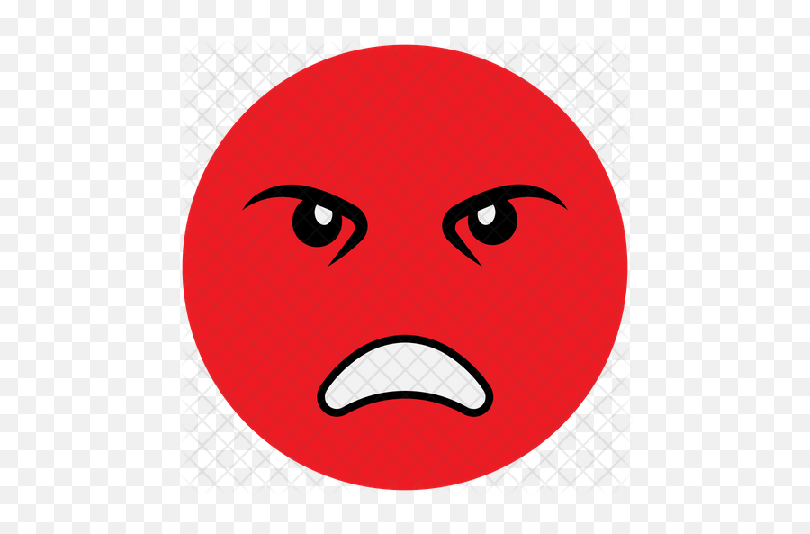 Angry Emoji Icon Of Flat Style - Dot,Angry Emoji Icon