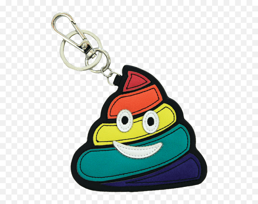 Rainbow Poop Emoji Keychain - Happy,Emoji Keychain