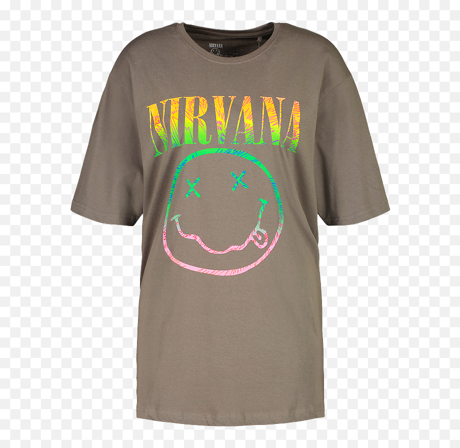 Tall Nirvana License Oversized T - Shirt Nirvana Emoji,Muscle Man Emoticon