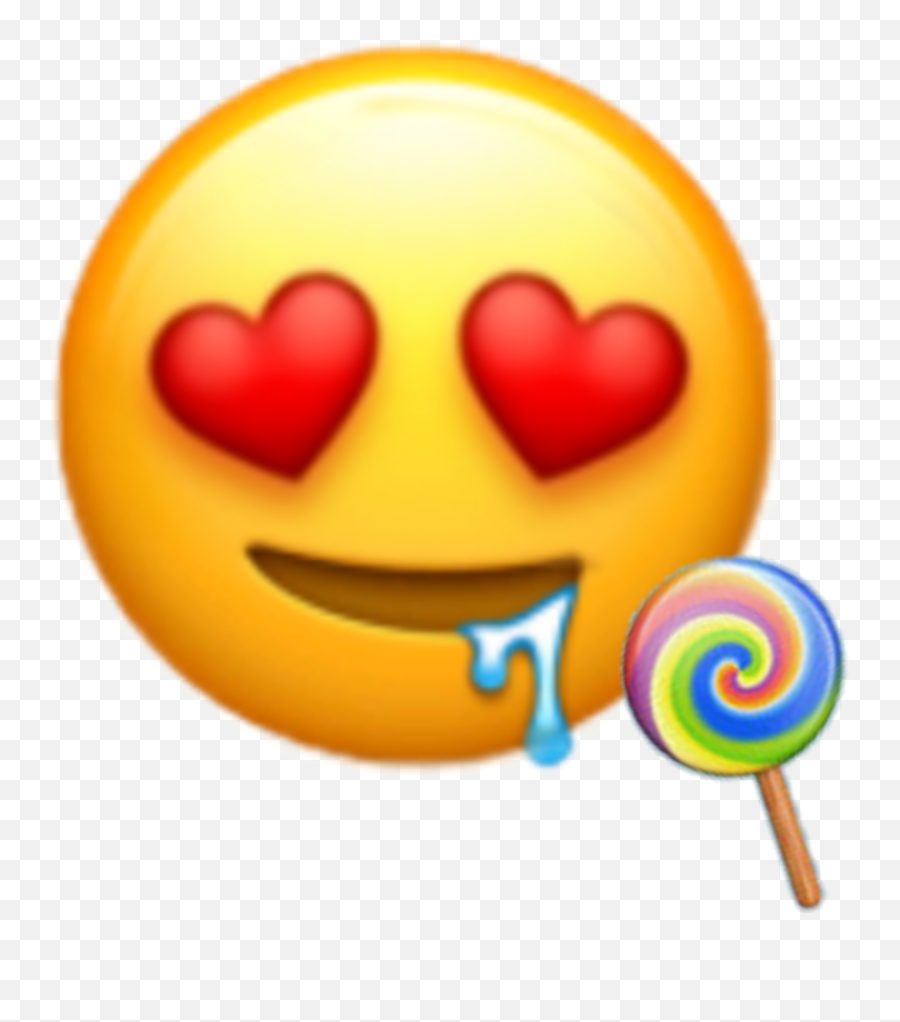 Emojis Lolly First Sticker By Iphoneemojiedits - Transparent Heart Eyes Emoji,Lollipop Emoji