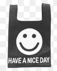 Have A Nice Day Bag Wristlet Leather Black And White - Happy Emoji,For I Y In Emoticon Python