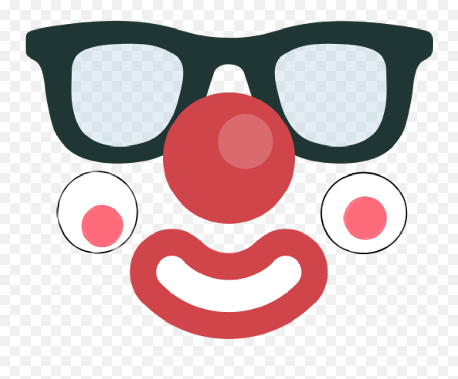 Clown Makeup Glasses Mask Payaso Party - Clown Face Png Transparent Emoji,Emojis De Payasos