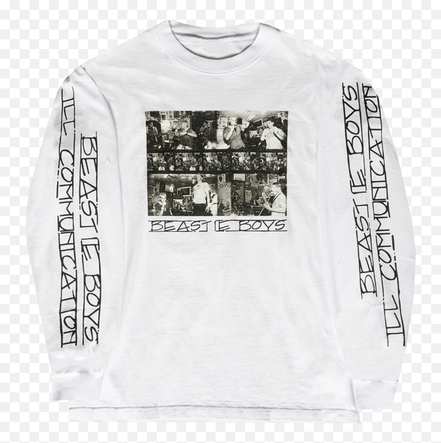 Fact X Beastie Boys Photos White Long Sleeve T - Shirt Long Sleeve Emoji,Biys Graphic Emoji Long Sleeves