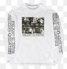 Fact X Beastie Boys Photos White Long Sleeve T - Shirt Long Sleeve Emoji,Biys Graphic Emoji Long Sleeves