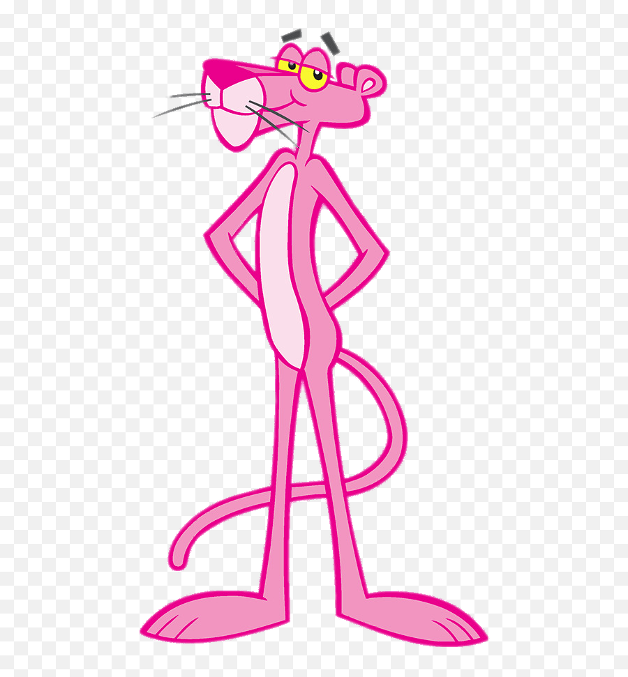 Pink Panther Paws Behind Back - Pink Panther Png Clipart Pink Panther Logo T Shirt Emoji,Vblack Panther Emojis