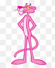 Pink Panther Paws Behind Back - Pink Panther Png Clipart Pink Panther Logo T Shirt Emoji,Vblack Panther Emojis