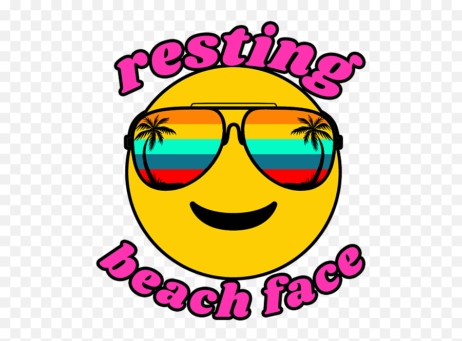 Resting Beach Face Funny Happy - Happy Emoji,Emoticon 70s Resting Beach Face Funny Happy - Happy Emoji,Emoticon 70s