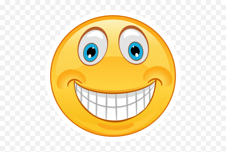 Crazy Wide Eyes Big Smile Emoji Sticker - Beat Up Female Emoji,Crazy Emoji