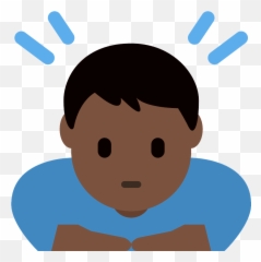 Man Bowing Emoji Clipart - Man Bowing Emoji Black,Brown Skin Emoji