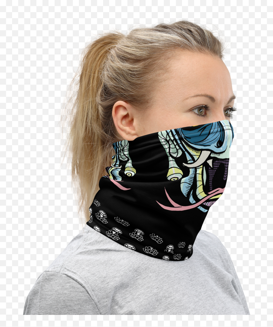 Reptiles Neck Gaiter Black - Brite Idea Clothing Neck Gaiter Girl Emoji,Reptiles Have Emotions