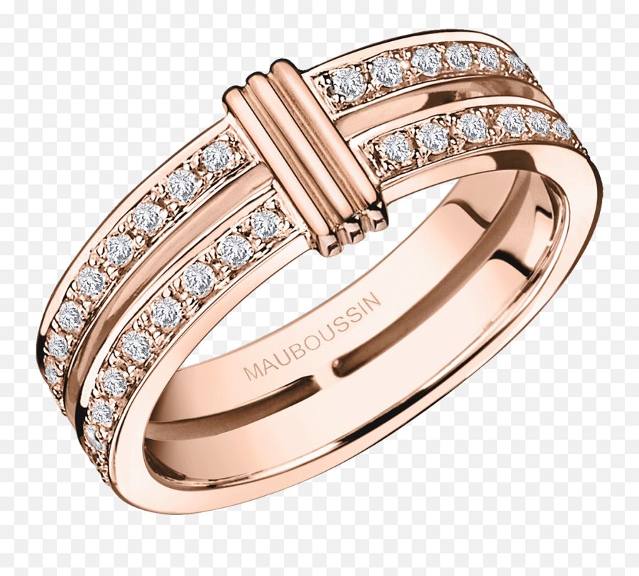 Mauboussin Subtile Eternité Pink Gold And Diamonds - Rings Alliance Femme Or Rose Emoji,Emotion Divine De Mauboussin