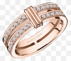 Mauboussin Subtile Eternité Pink Gold And Diamonds - Rings Alliance Femme Or Rose Emoji,Emotion Divine De Mauboussin