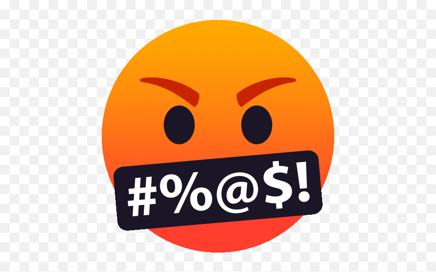 Face With Symbols On Mouth People Gif - Bad Words Emoji Png,Cussing Emoji