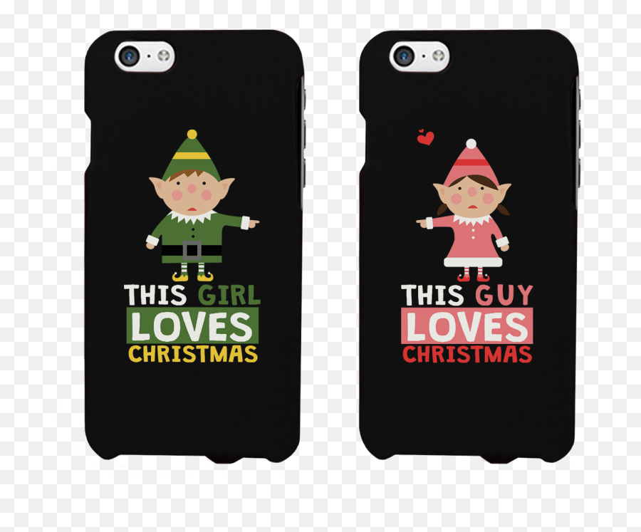 This Guy And Girl Loves Christmas Cute - King Queen Couple Case Emoji,Christmas Emojis For Lg Phones