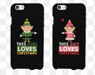 This Guy And Girl Loves Christmas Cute - King Queen Couple Case Emoji,Christmas Emojis For Lg Phones