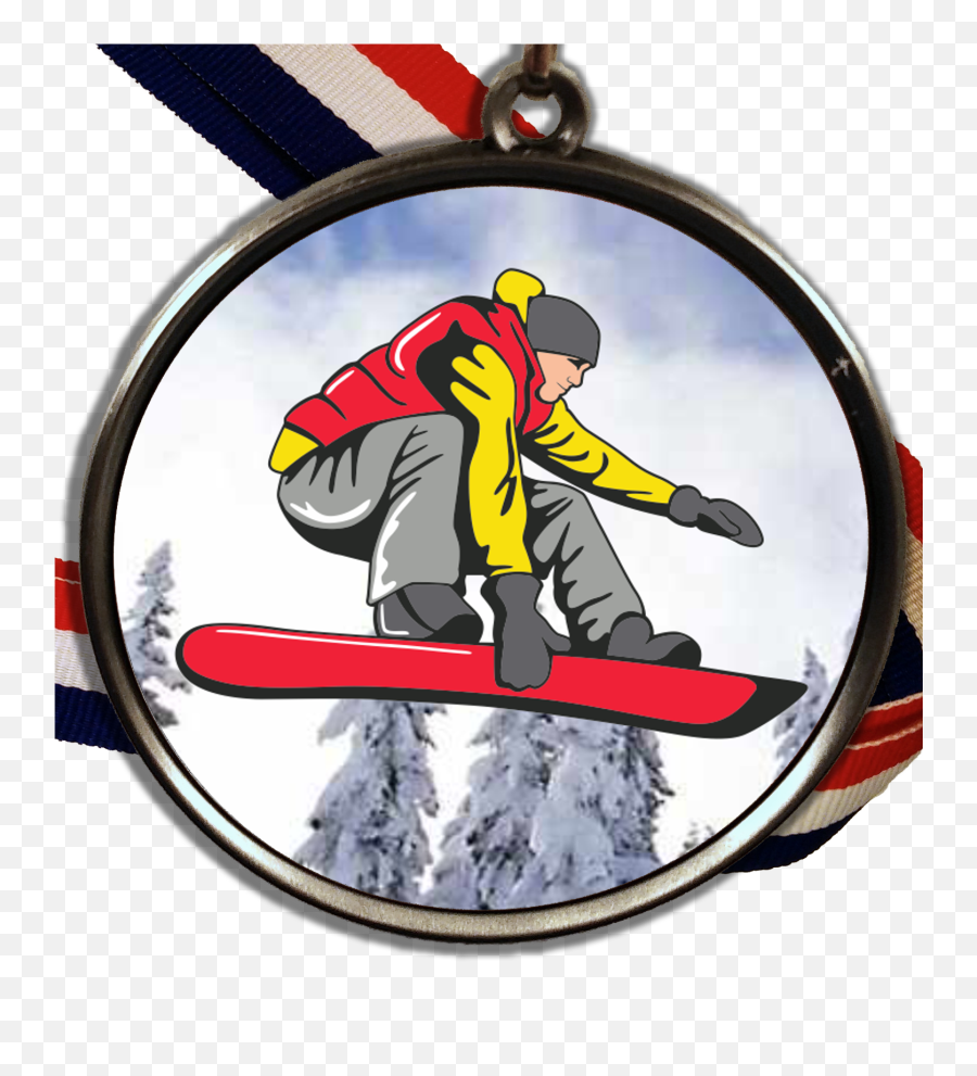 Snowboarding Logo Medal With Ribbon - Snowboarder Emoji,Facebook Emojis With Effects Snowboard