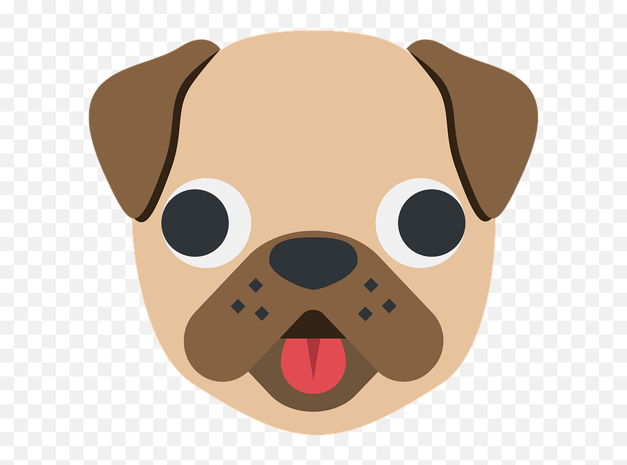 Dog Face Pet - Pug Face Clipart Emoji,Cute Dog Thank You Emoticon