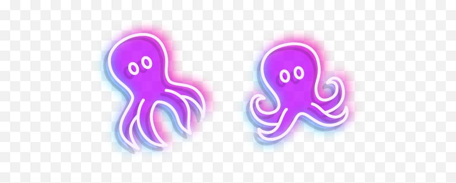 Neon Octopus Cursor U2013 Custom Cursor Emoji,Purple Car Emoji