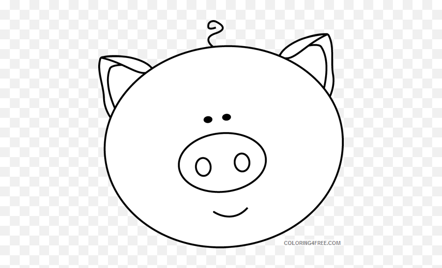 Pig Face Coloring Pages Pig Printable Coloring4free - Outline Pig Face Clipart Emoji,Printable Emojis Faces