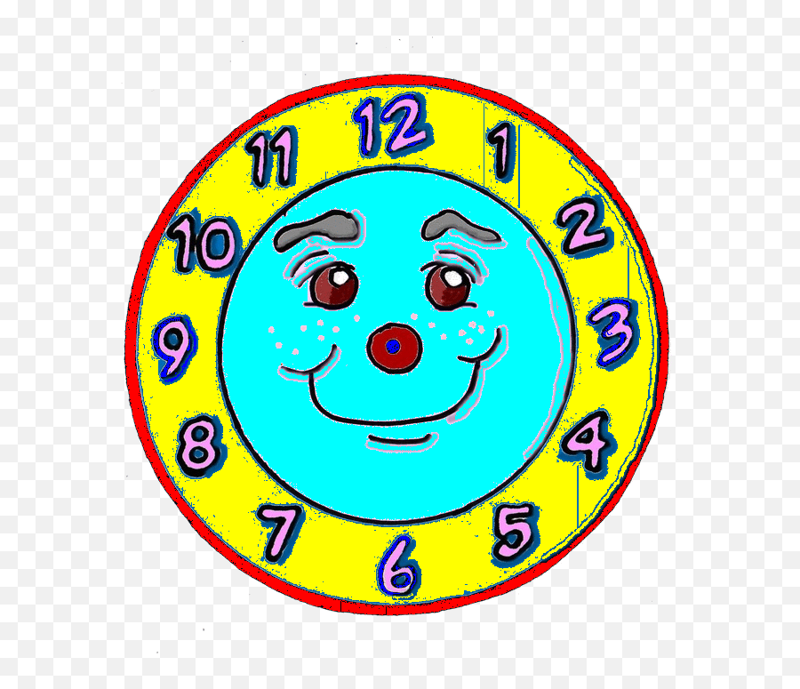 Clock Face - Happy Clock Face Clipart Emoji,Clock Emojis