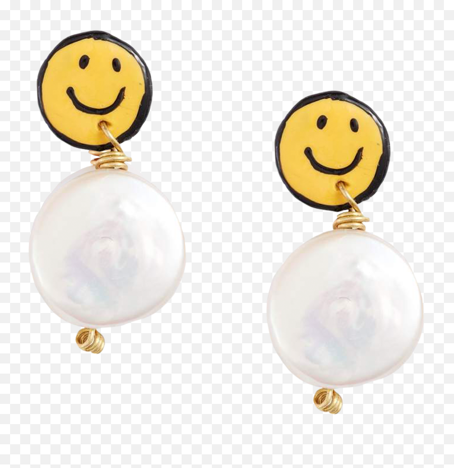 Smiley Earrings - Pearl Smily Face Earrings Emoji,Ac Milan Emoticon
