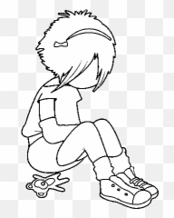 Desenho De Rapariga Emo Para Colorir - Colorircom Disappointment Emoji,Desenho De Emoticon Chorando Para Colorir