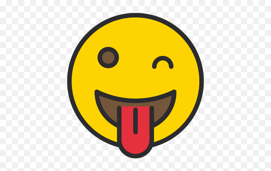 Winking Face With Tongue Emoji Icon Of Colored Outline Style - Smiley,Blink Emoji