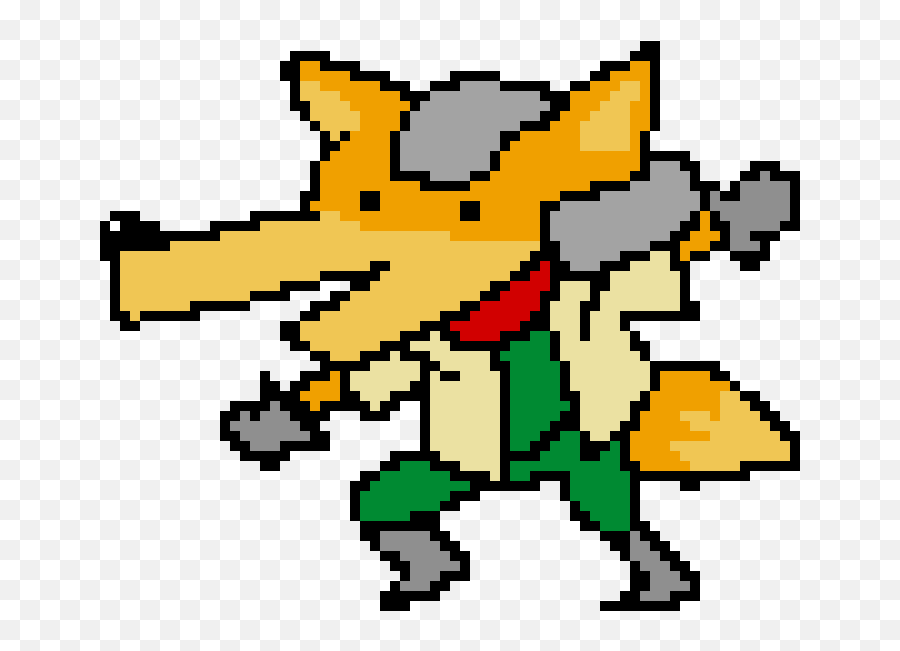 Pixel Art Gallery - Pixel Art Fox Star Fox Emoji,Pixel Fox Emoticons