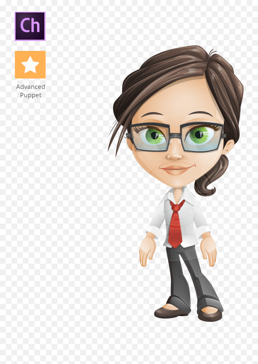 Nikki The Cute Geeky Character Animator Puppet Graphicmama - Character Animation Emoji,Cartoon Emotions Eyes Eyebrows Mouth