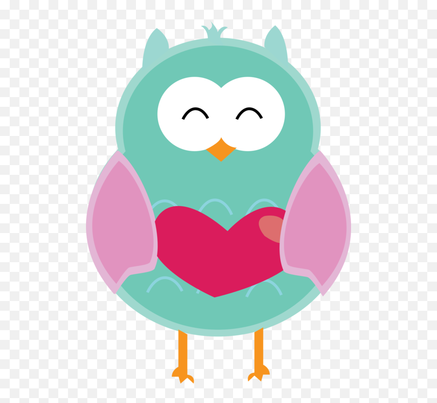 Pink Owl Heart Png Clipart - Clip Art Emoji,Pink Owl Emoticon