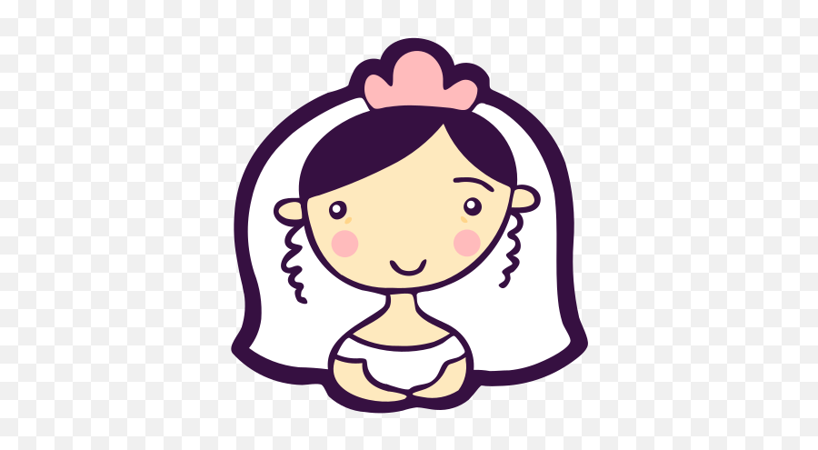 Ícone Avatar Noiva Rosto Coração - Icono Novia Emoji,Emoticon Whatsapp Png Noiva