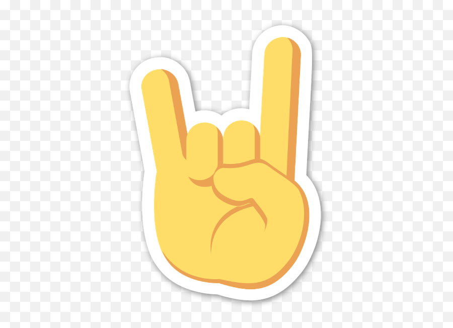 Die Cut Metal Horns Sticker - Sticker Corna Emoji,Horns Metal Sign Emoji