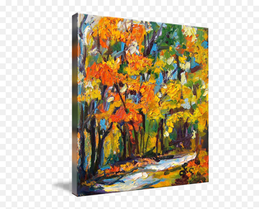 Georgia Autumn Landscape Oil Painting By Ginette Callaway - Picture Frame Emoji,Emotion Painting