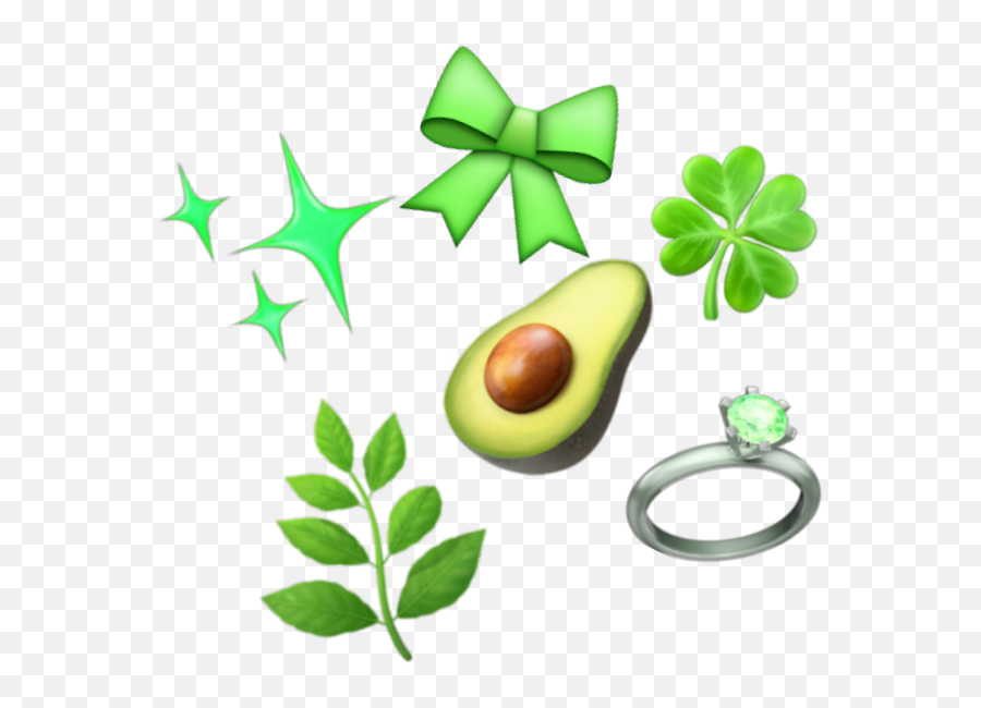 Star Green Emojis Greenemoji Sticker By Mamasu203c - Avocado,Iphone Ring Emoji