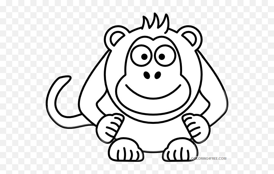 Cartoon Monkey Coloring Pages Cartoon Monkey Printable - Cartoons Images Black And White Emoji,Alf Emoji