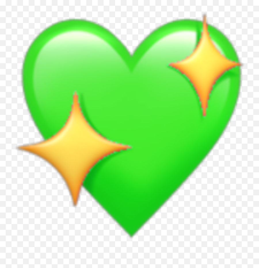 Green Star Heart Kawaii Emoji Sticker - Lovely,Green Star Emoji