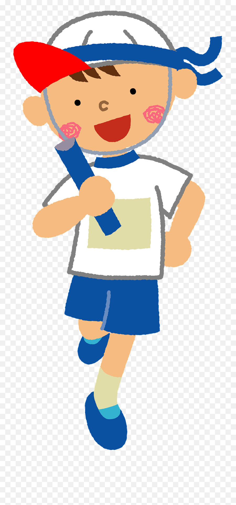 Boy Is Running A Relay Race Clipart Free Download - Happy Emoji,Road Runner Emoji
