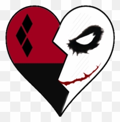 Harley Quinn And Joker Symbol Clipart - Harley Quinn And Joker Heart Tattoo Emoji,Joker Emojis