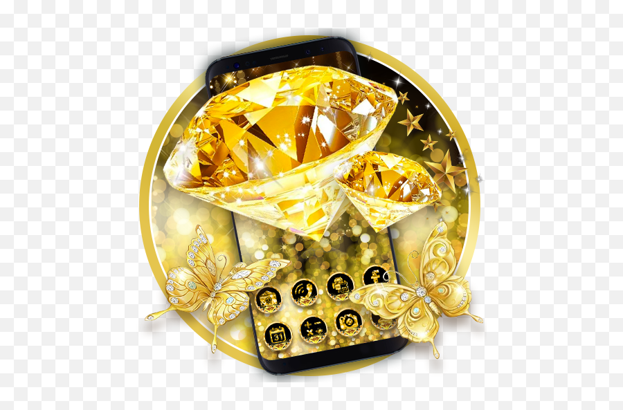 Gold Diamond Launcher Theme Live Hd Wallpapers Google - Gold And Diamond Hd Emoji,Unicorn Emoji Meaning Tinder