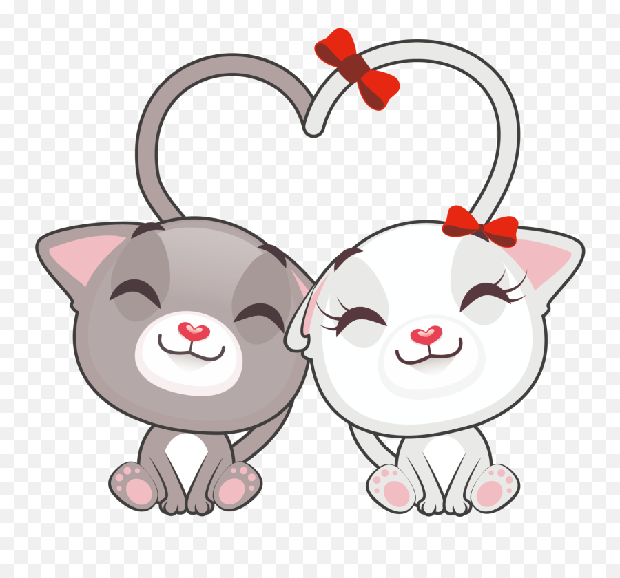 Mq Cat Cats Heart Hearts Sticker By Marras - Cat Couple Cartoon Png Emoji,Cat With Heart Emojis Meme