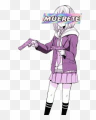 Anime Girl Stickers For Whatsapp - Anime Aesthetic Gun Girl Emoji,Anime Girl Meme Emojis