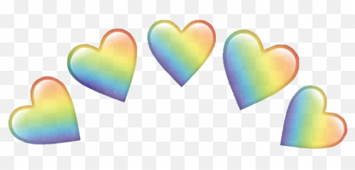 Di Picsart Lovestickers - Rainbow Heart Crown Png Emoji,Rainbow Emoji