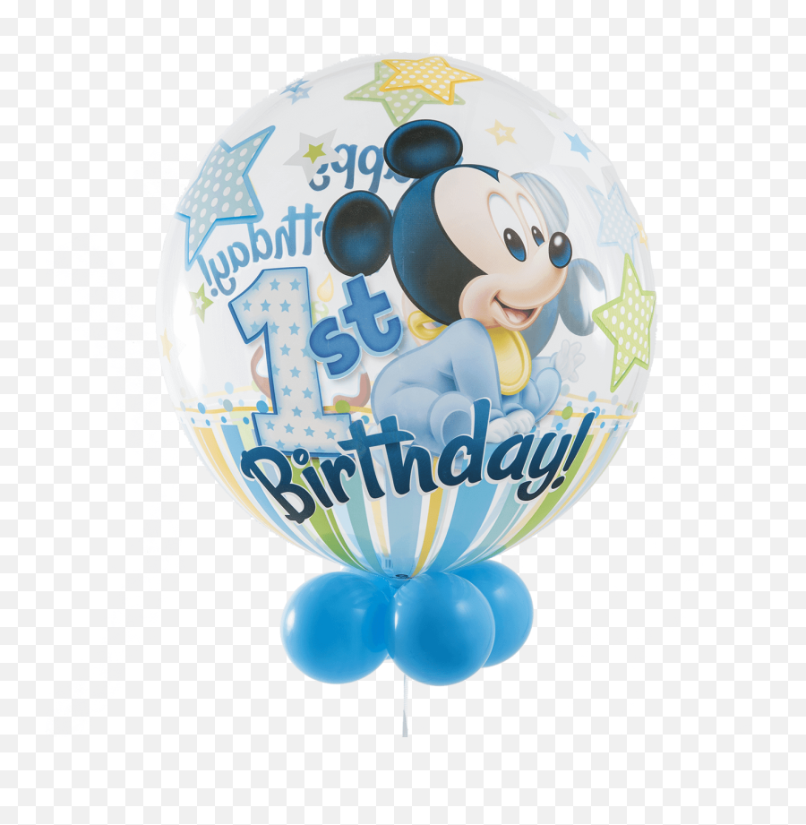 Mickey Mouse 1st Birthday Balloons - Happy Emoji,Mickey Mouse Birthday Emoticon