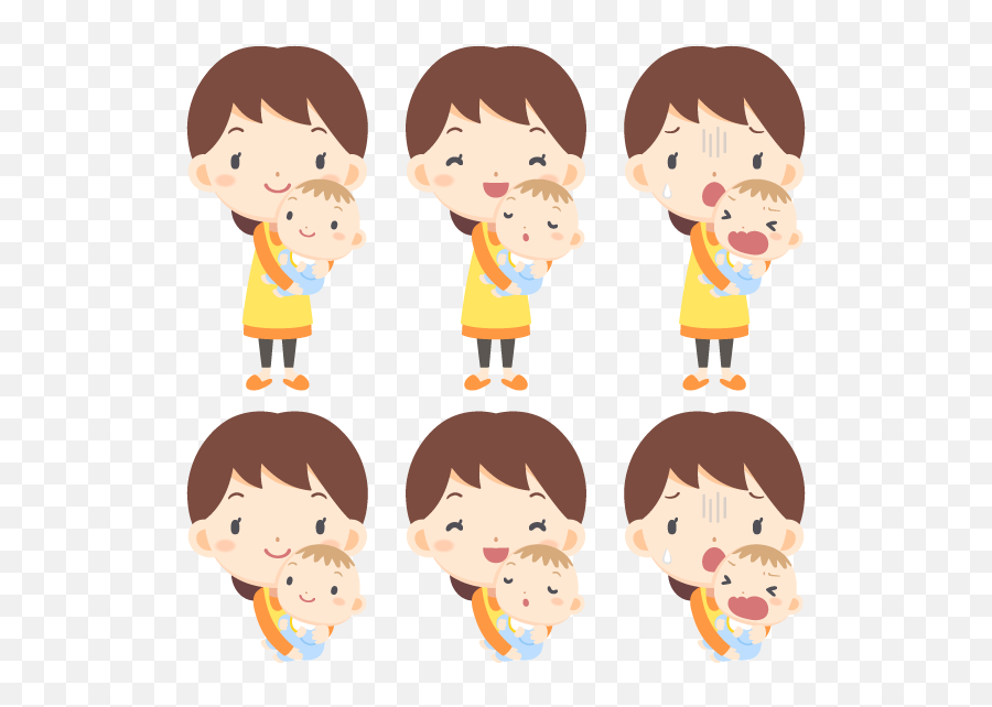 Woman Hug Baby With Different Emotions - Different Emotions Png Emoji,What Are The Different Emotions