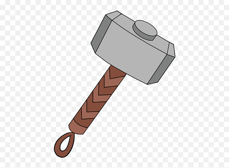 How To Draw Thors Hammer - Thor Hammer Drawing Easy Emoji,Mjolnir Facebook Emoticon