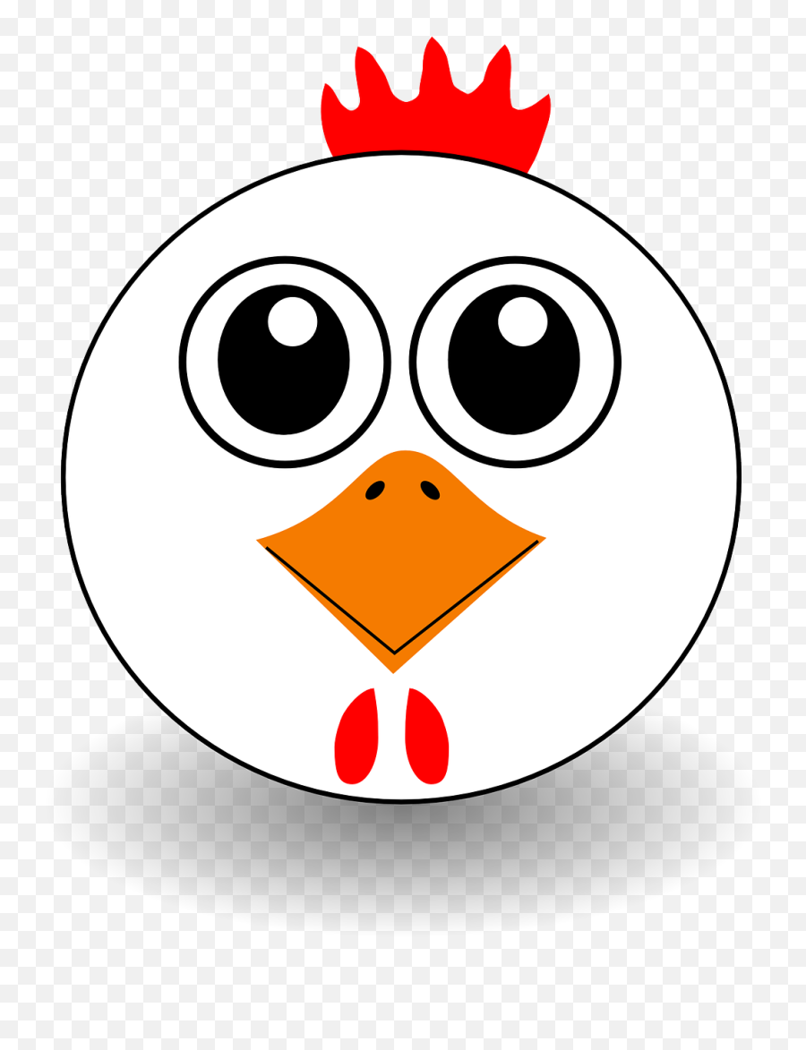 Funny Chicken Face Cartoon Clipart Vector Clip Art - Cute Cartoon Chicken Head Emoji,Chicken Emoticon
